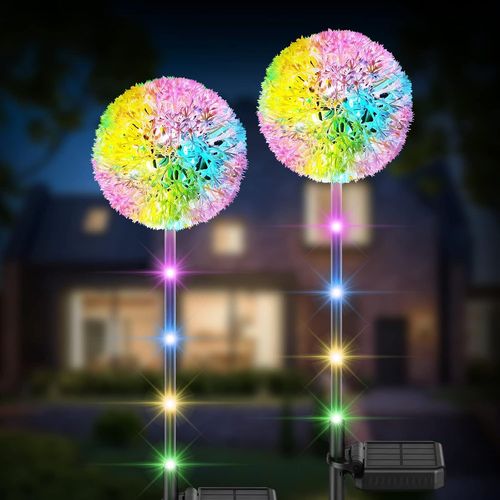 Lot De 4 Lampes Solaires D'extRieur En Forme De Pissenlit, ImpermAbles Ip65, IdAles Pour Un Jardin, Une AllE, Une Terrasse, Une Cour Ou Une Pelouse.