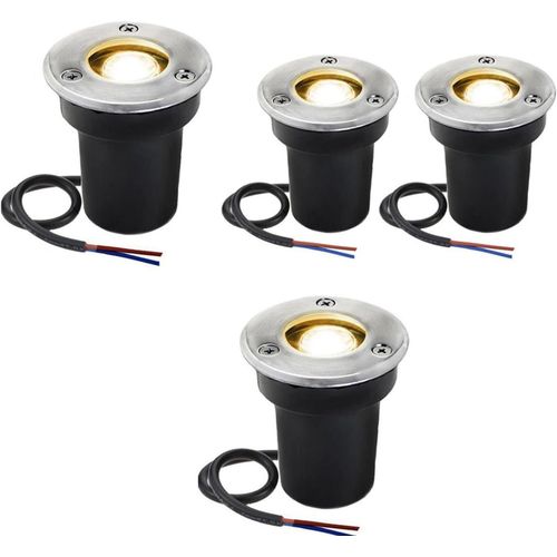 Lot De 4 Luminaires Enterrs De Jardin  Ip67 Led D'extrieur Encastrables Au Sol, 12v/24v En Aluminium Tremp En Verre Tremp Pour Alle De Jardin Pay R (Color Purple Light, Size 24v(1w))