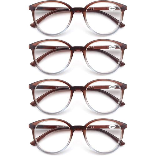 Lot De 4 Lunettes De Lecture 0.5 Homme Femme,Lunettes Loupe Branches A Ressort,Lunettes De Vue Monture Leger