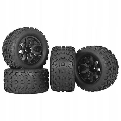 Lot de 4 pneus de rechange pour roues de camion RC 1/10, jantes et pneus en caoutchouc