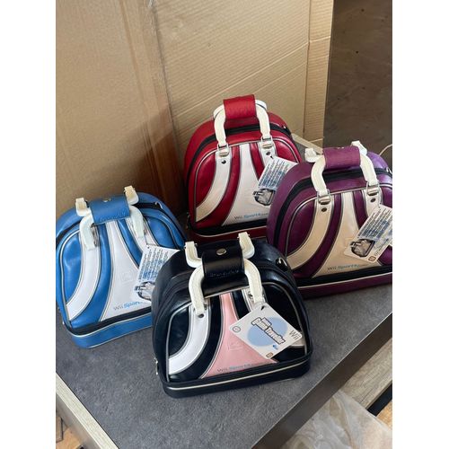 Lot De 4 Sac Pour Console Nintendo Wii Brunswick Format Bowling Noir Bleu Rouge Violet