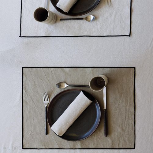 Lot De 4 Sets De Table 37x50 Cm Hono Jaune Curry 100% Coton