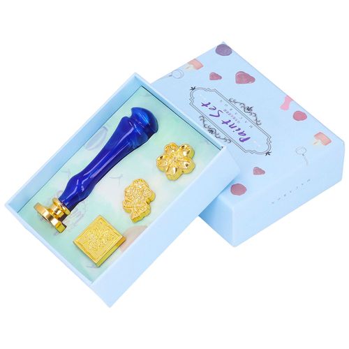 Lot De 4 Tampons De Cire Retro Classiques, Motif Transparent, Installation Facile, Largement Utilises, Bleu Sombre