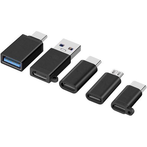 Lot de 5 adaptateurs Micro USB vers USB C en aluminium - Adaptateur USB C vers USB 3.0 pour MacBooks, Dell XPS, Huawei, Google Pixel et plus encore