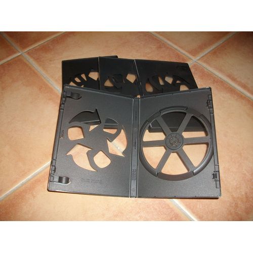 lot de 5 boitiers dvd plastique noir