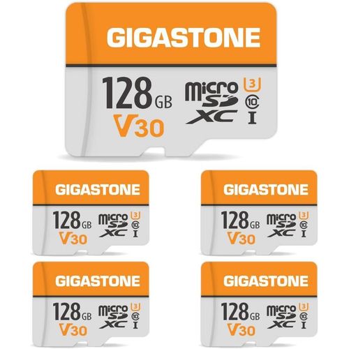 Lot De 5 Cartes Mmoire 128go Micro Sdxc, Compatible Avec Gopro Camra Drone Tablette Samsung Sony, Haute Vitesse Pour 4k Uhd Vido, A1 U3 C10 Avec Mini tui Et Adaptateur Sd[Lot6240520]