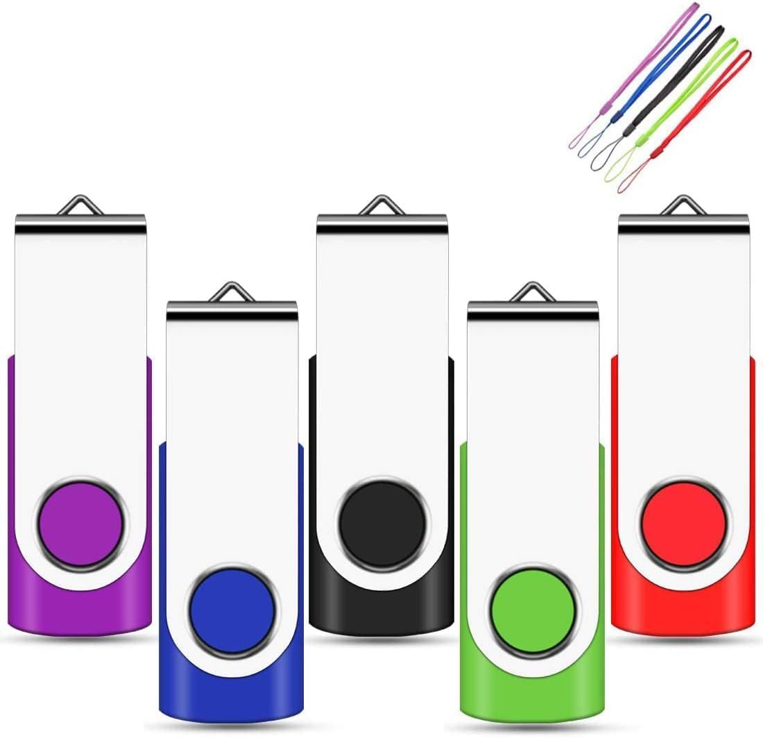 Lot De 5 Cls Usb 2.0 Avec Design Pivotant Pour Plus De Protection 32 Go Multi-Colours[SDC631534]