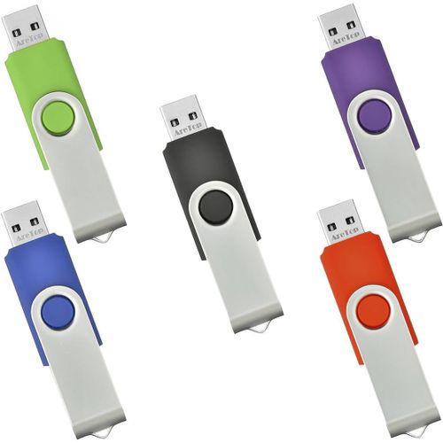 Lot de 5 cls USB 2.0 pivotant Memory Stick 4 Go 1 Go 5 Mixed Colours