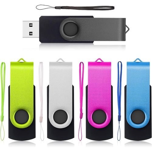 Lot De 5 Cls Usb 2.0 Pivotant Memory Stick 4 Go 2 Go 5 Mixed Colours[L2339]