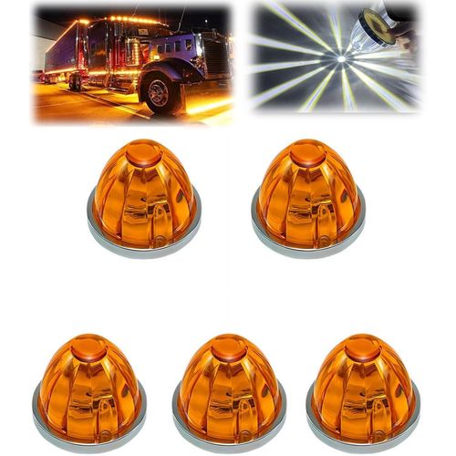 Lot De 5 Feux Pastque Pour Semi-Remorque, Feux De Gabarit Latraux  Led, Feux De Gabarit Latraux  Led Pour Remorque, Universels Pour Vhicules 12-24 V (Orange)