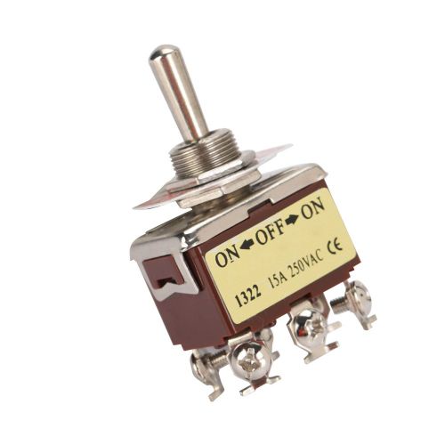 Lot De 5 Interrupteurs A Bascule Dpdt 6 Broches, 3 Positions, Borne Marche/Arret, 250 V, 15 A, Trou De Montage De 12 Mm