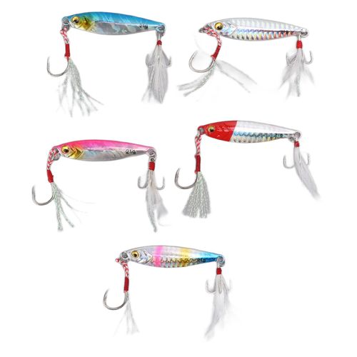 Lot De 5 Leurres De Peche Artificiels Avec Hamecon, 21 G, Pour Eau Douce, Pour Bar