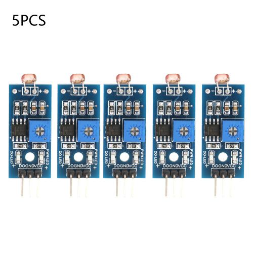 Lot de 5 modules de capteurs photosensibles de detection d'intensite lumineuse numerique pour voiture intelligente Arduino
