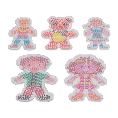Lot de 5 panneaux de perles en plastique pour enfants, personnages, panneaux perfores, modeles de bricolage