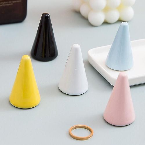 Lot De 5 Prsentoirs  Bagues Coniques En Cramique, En Porcelaine, Pour Prsentation De Bagues, Bijoux, Artisanat, Comptoirs De Bijouterie Et Bien Plus Encore.