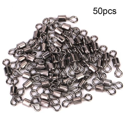 Lot De 50 Connecteurs De Peche En Acier Inoxydable, Roulement A Broche, Emerillon, Accessoires Pour Poissons (#8)