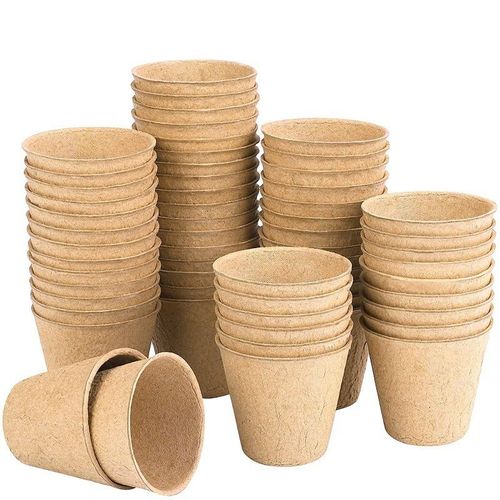 Lot De 50 Jardinires Rondes Biodgradables Pour Jardinage Et Ppinire