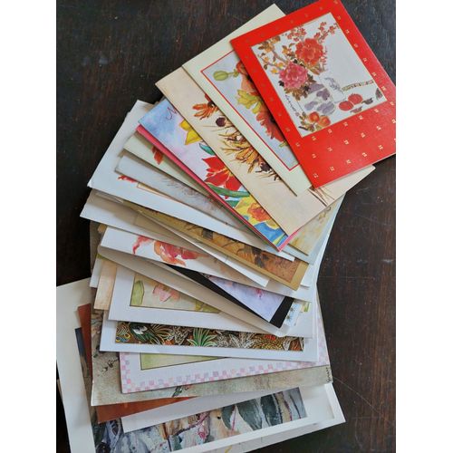 Lot De 50 Jolies Cartes De Voeux / Theme : Les Fleurs (Cartes Ecrites, Pour Collectionneurs)
