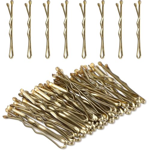 Lot De 50 Mini Epingle Cheveux Femme,3,5 Cm Accessoire Cheveux Filles,Pince Plate Barettes Cheveux En Acier Enfants Longs Raides Et Boucls Tous Types De Cheveux (Dor)