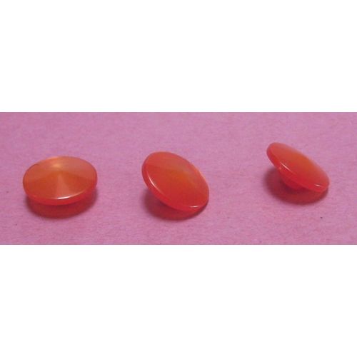Lot De 3 : Bouton  Queue Translucide Orange - Rsine - Diamtre 11,8 Mm
