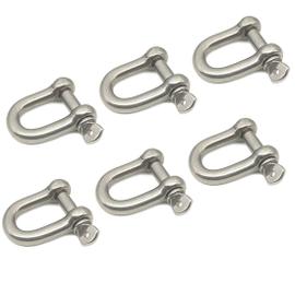 Cadenas à manille en D - M16/1,6 cm - Anneau en D en acier inoxydable 304  pour construction robuste, gréement, récupération de véhicule, remorquage,  arrimage, suspension - 1 pièce