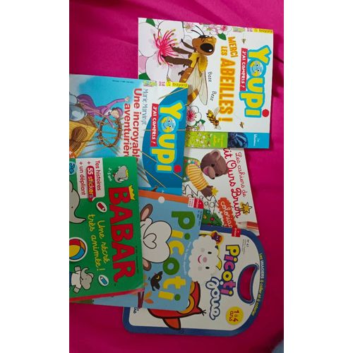 Lot De 6 Magazines Pour Enfants Picoti, Babar, Youpi, Petit Ours Brun 
