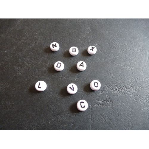 Lot De 6 Perles Lettres Au Choix