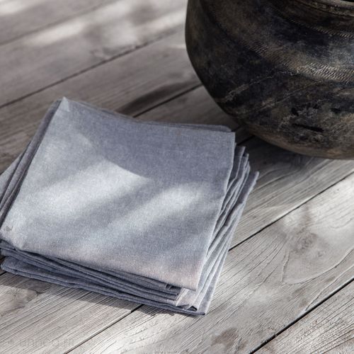 Lot De 6 Serviettes De Table 45x45 Cm Yuco 100% Coton Curry