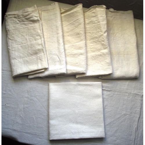 Lot De 6 Serviettes De Table Blanches En Damass Motif Roses Et Frise Pour Couturires 2 Cts  Faire Les Ourlets