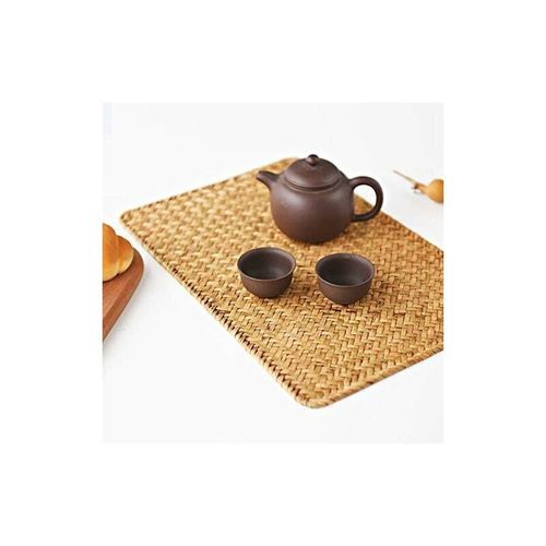 Lot De 6 Set De Table En Osier, 45 X 30 Cm, Set De Table Rectangulaires En Rotin, Sets De Table En Jonc De Mer Naturel Pour Diner/Table Basse Goodnice