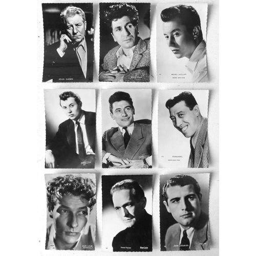 Lot De 60 Cartes Photos De Vedettes De Cinma (Actrices Et Acteurs, Franais, Italiens Et Europens), Annes 1950 - Yves Montand, Jean-Claude Pascal, Jean Marais, Jean Gabin, Giulietta Masina, Etc.