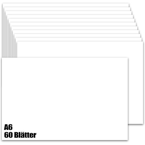 Lot De 60 Feuilles Au Format A6, Vierges, 230 G/M, Blanches, Vierges, Imprimables, Pour Apprentissage, Mmoire, Cartes De V?Ux, Invitations De Mariage, 10,2 X 15,2 Cm