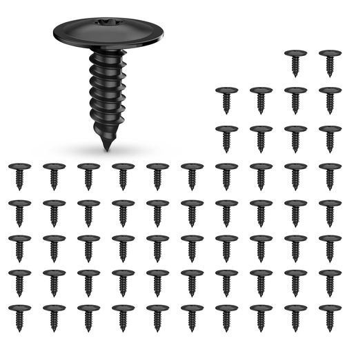 Lot De 60 Vis  Tle  Tte Plate M5 X 16 Mm Vis  Tte Plate Pour Garde-Boue De Voiture Grille Pour Pare-Chocs (Noir)