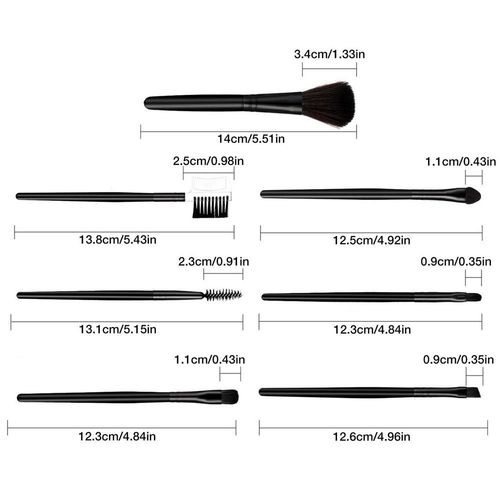 Lot De 7 Brosses Cosmtiques Multifonctions Ergonomiques  Poigne Antidrapante, Ensemble De Brosses Pour Fond De Teint, Sourcils, Surligneur