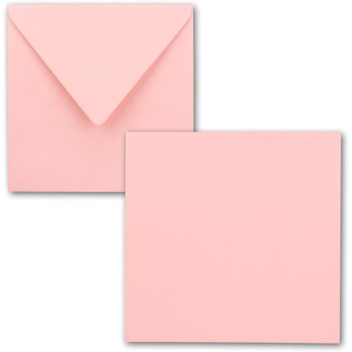 Lot De 75 Cartes Simples,Carres,15 X 15cm,Avec Enveloppes,En Rose,Pour Cartes De V?ux,Etc.