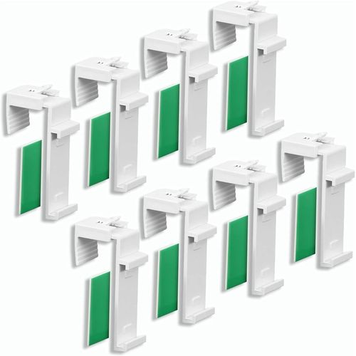 Lot De 8 Supports De Serrage, Supports Adhsifs Pour Store Double, Support De Serrage Pour Store, Pour La Suspension Et La Fixation Au Pvc, Fentre En Bois Et Battant De Porte (Bla[Occ712724]