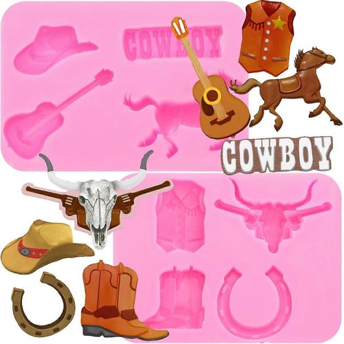 Lot De 8 Tte De Taureau Silicone Moules Plume Flche Botte Fer  Cheval Sabot Fondant Moule