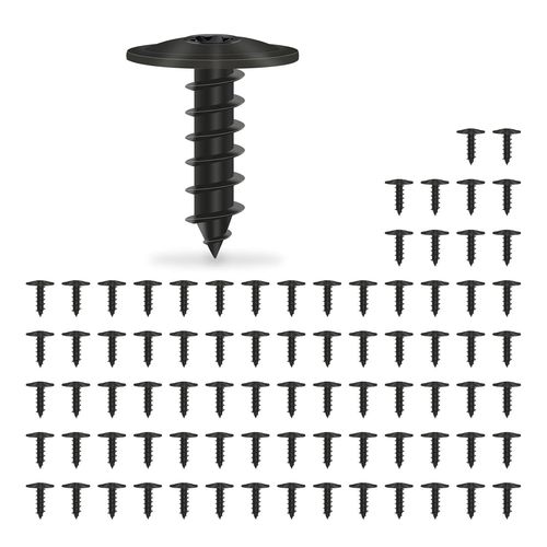 Lot De 80 Vis  Tle M5 X 16 Mm Torx - Vis Autotaraudeuses - Noir - Pour Garde-Boue, Arcs De Roue, Grilles Pour Pare-Chocs, Acier Au Manganse - Vis Auto-Perceuses