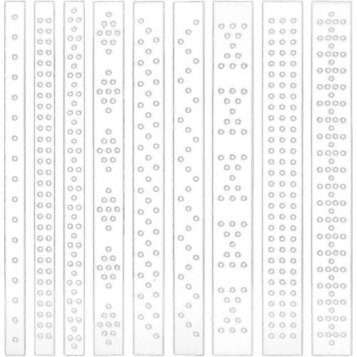 Lot De 9 Poinons En Acrylique Pour Cuir, 3 Largeurs, Gabarits D'espacement Pour Cristal Et Rivets, Guides D'espacement Pour Colliers Et Ceintures De Chien, Perforations De Trous : 3,5 Mm