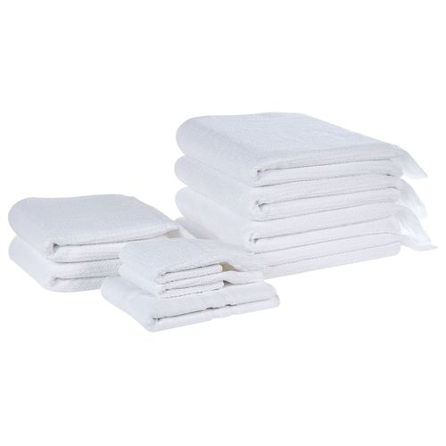 Lot De 9 Serviettes Atiu Tissu ponge Blanc
