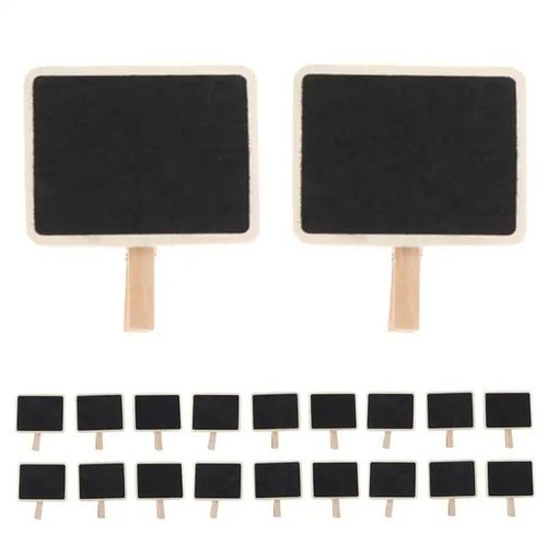 Lot De Clips En Bois Pour Photos,Mini Tableau Noir,Clips Pour Mmo,Ornements,Message En Bois,Ardoise,Rectangle,Panneau,tiquette Pour Mmo,20 Pices