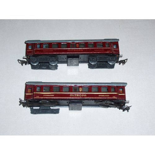 Lot De Deux Wagons Mitropa Ref 342 Ancien Marklin Marklin