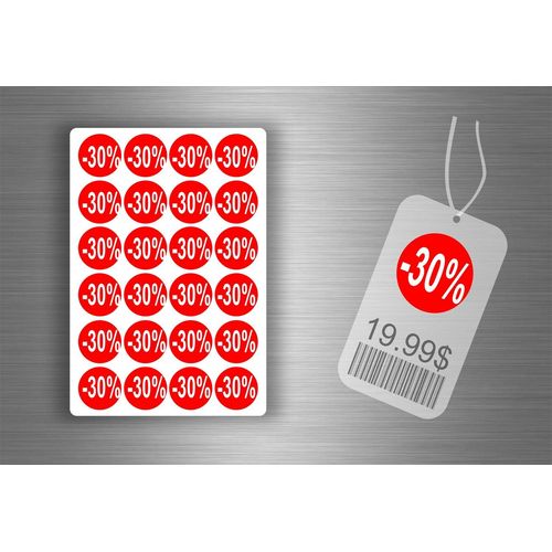 Lot Etiquette Sticker Autocollant Promotion Magasin Promotion - -30% / X 600