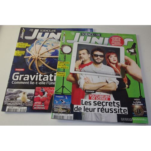 Lot Revues Magazines Science & Vie Junior N 341 342 - 2018 - Gravitation, Chien Robot, Youtoubeur De Science, Eleveur De Corail, Bitcoin, Medoc Placebo, Sorciere Revenue D'entre Des Morts, Taxi Volan