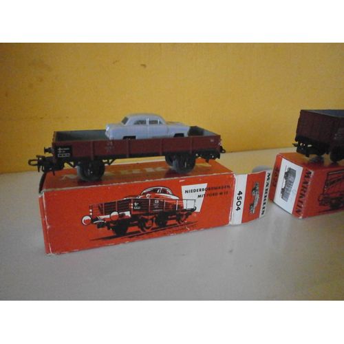 Lot Wagons                4623 4681 4504 4639  Un Plat A Boogies Manque Deux Marchepieds Sur 4623                           Modelisme Ferroviaire Marklin Ho