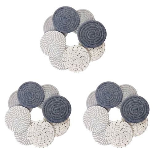 Lotda 24 Sous-Verres Avec Support, Sous-Verres Absorbants 4 Couleurs Pour , Ensemble Minimalisteda Sous-Verres TissS En Coton Pour