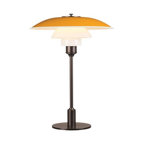 Louis Poulsen Lampe De Table Ph 3 1/2 - 2 1/2 (Jaune - Verre Opalin Soufl Et Mtal)