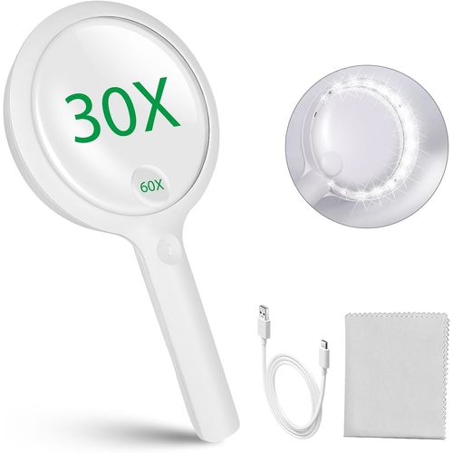 Loupe de Lecture, Loupe Grossissante avec Lumière LED, Grossissement 3X