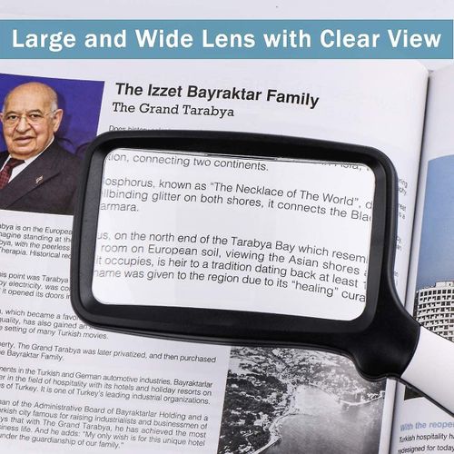Loupe Portative Pliable 3x Avec clairage Led - Grande Lentille Rectangulaire Pour Une Lecture Facile Et Confortable