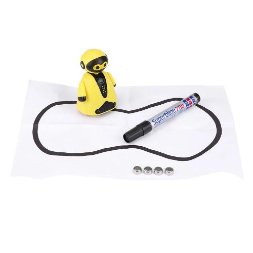 Lovely Magic Auto-Induction Robot Suivre La Ligne Dessine Jouet Modle Inductif Avec Stylo Et Papier (Jaune)